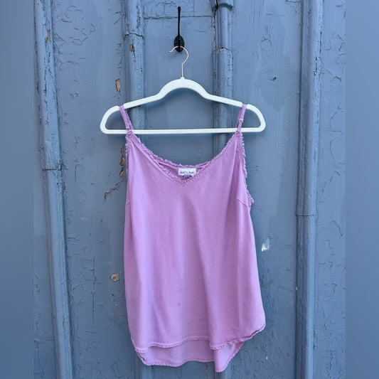 Bella Dahl Frayed Edge Purple Cami, Size Large