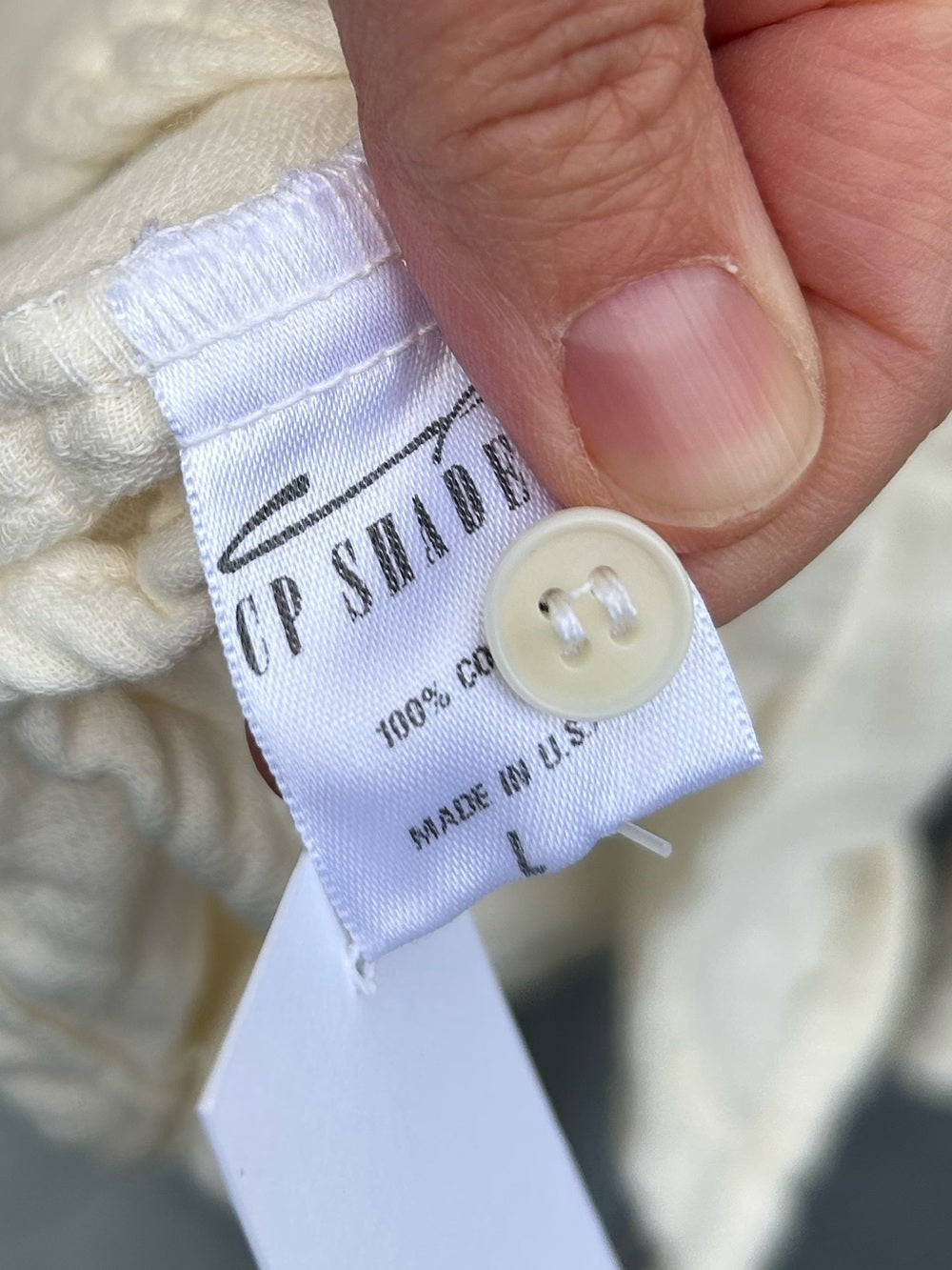 CPShades Joss Cotton button down, BNWT, size L