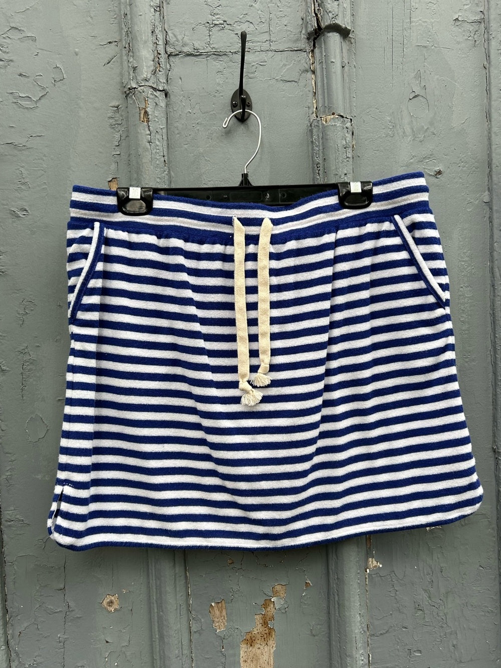 J Crew Weekend blue white terry skirt, Large