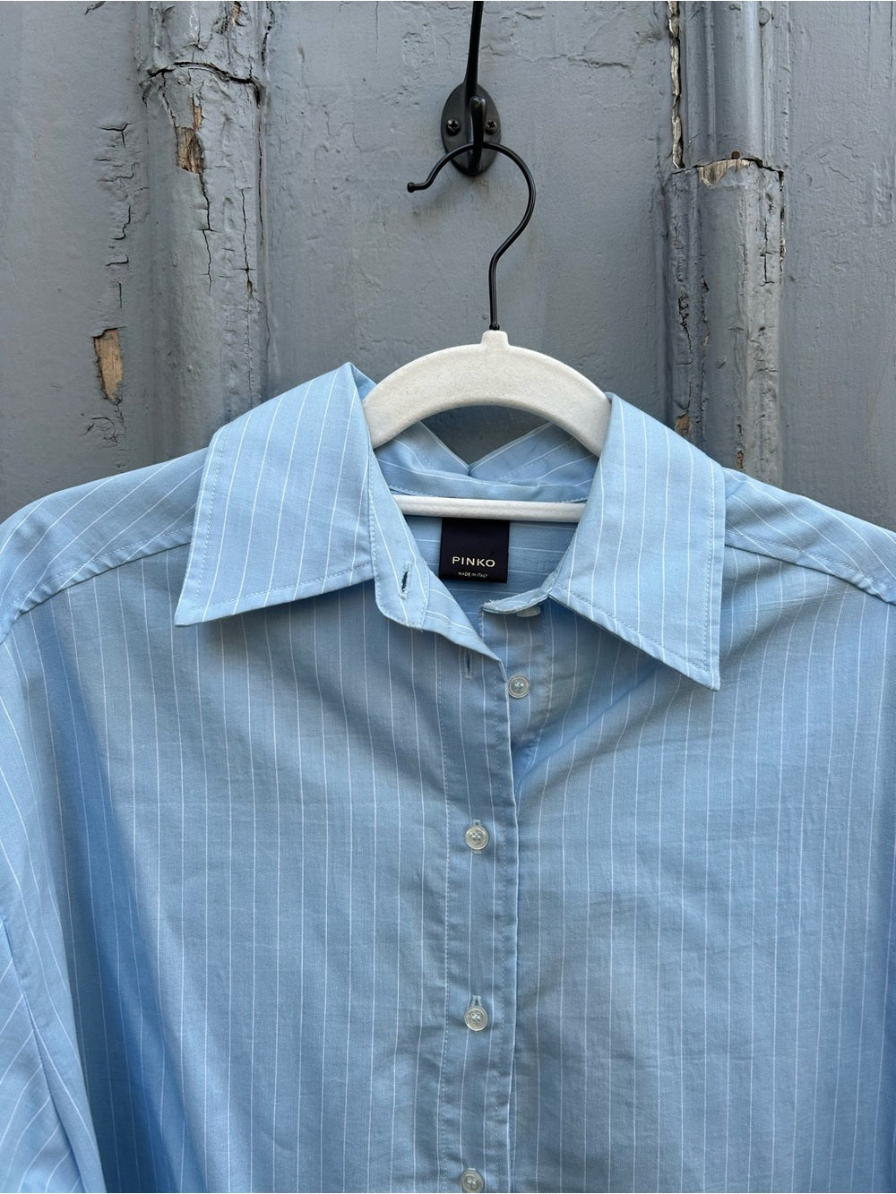 PINKO Poplin Blue Striped button down, size 42 (US6)