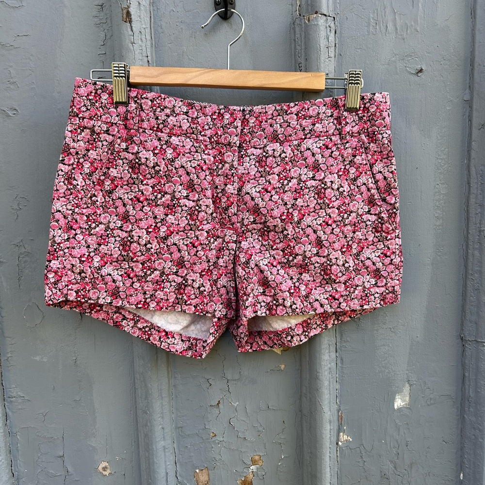 J.Crew x Liberty Art Fabrics pink floral chino shorts, size 4