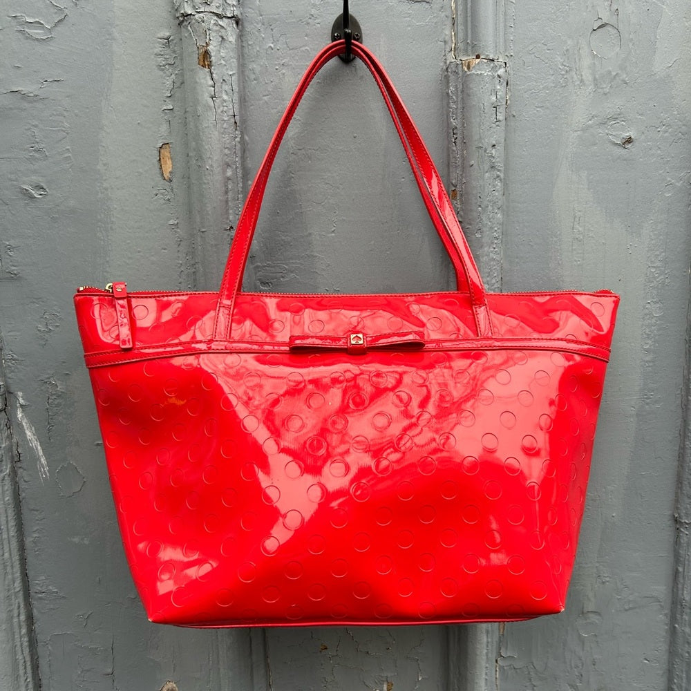 Kate Spade Sophie Camellia Chilli Red Street Tote, 18”x11”x5.5”