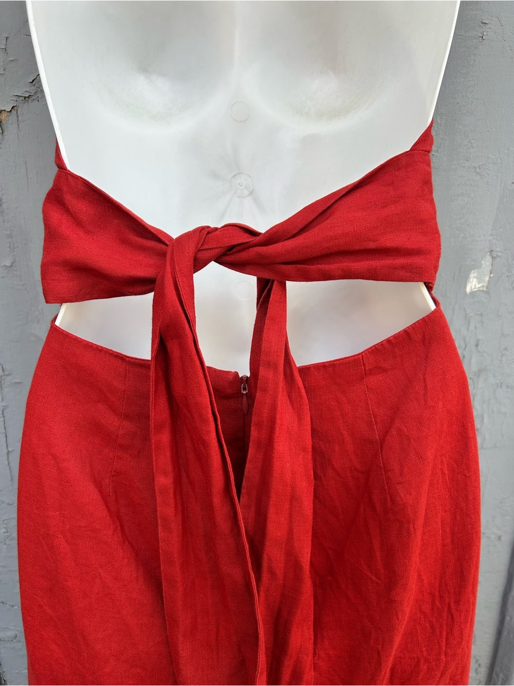 Banana Republic Rust Lisa Linen Halter Dress, size 0