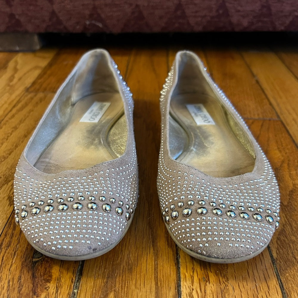 Jimmy Choo Suede Studded Ballet flats, size 37.5