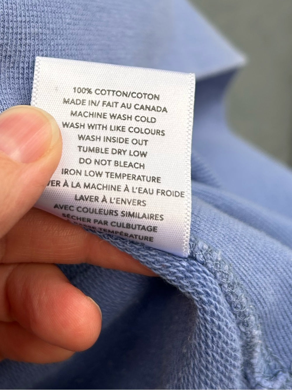 Foreign Rider Co Blue logo hoodie, size “4” (Large)