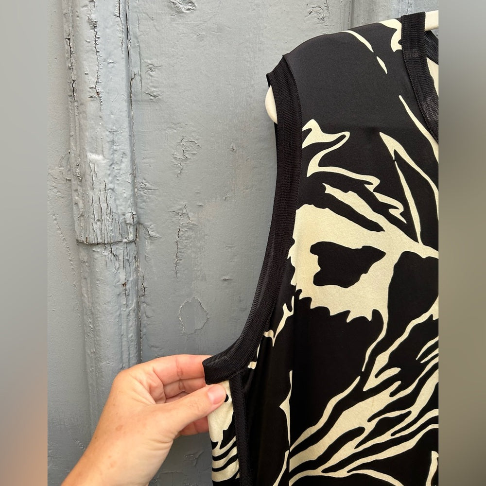 rag & bone x Liberty silk black and white floral sleeveless, size XL