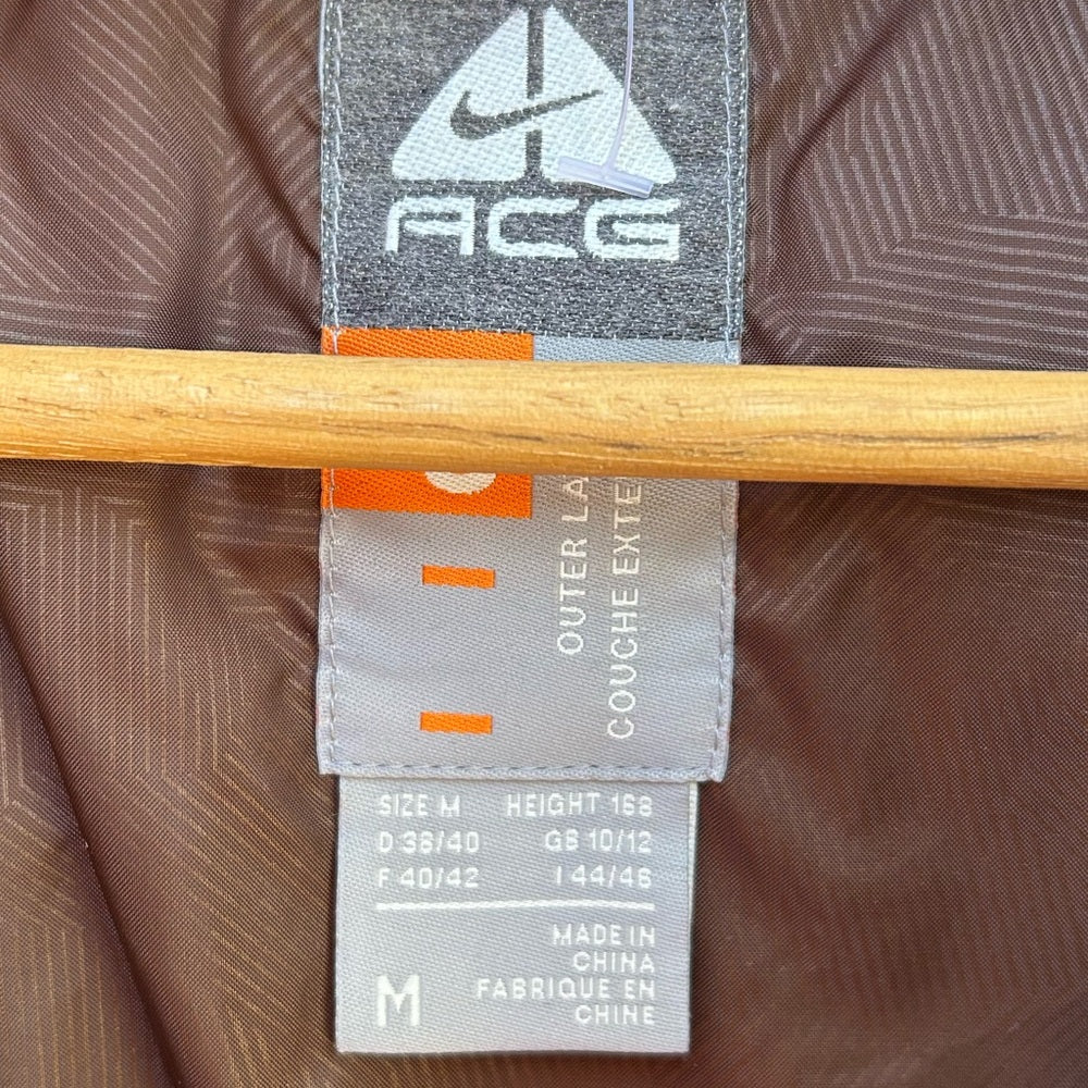 Nike ACG orange Goose Down vest, size M