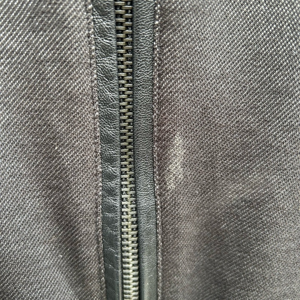 John Varvatos Grey “luxe” light pleather accented jacket, size XL
