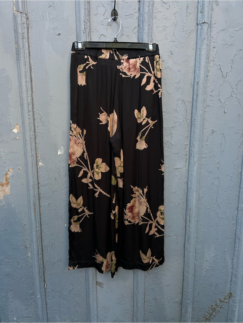 Wilfred Black Floral Tie Waist Pant, size Small