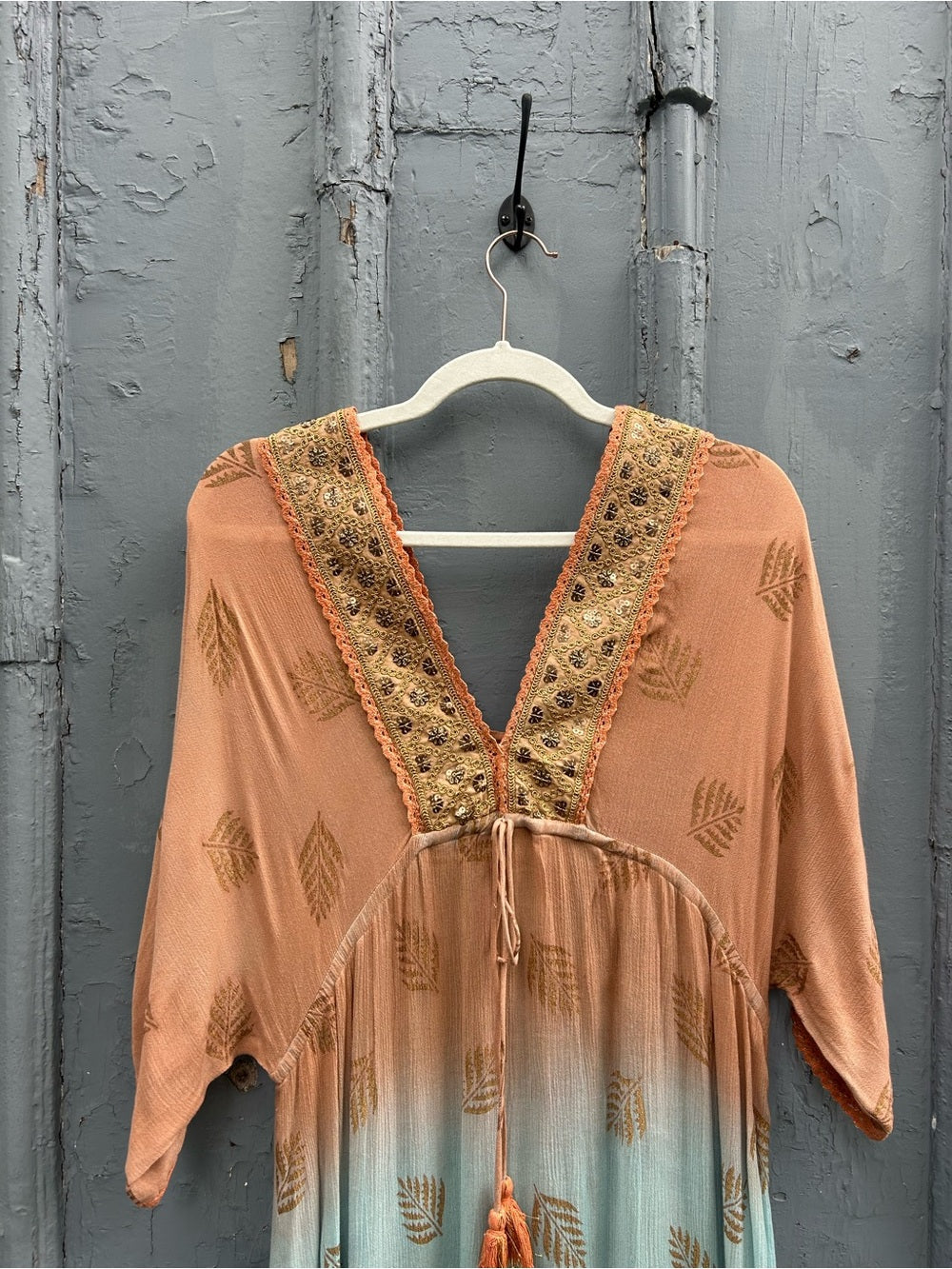 Indian Blue & Desert Rose Dress, free size (M)