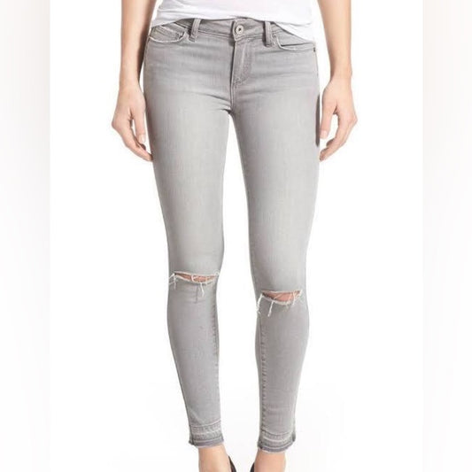 PAIGE Denim Verdugo Skinny Jeans Light Grey, size 28