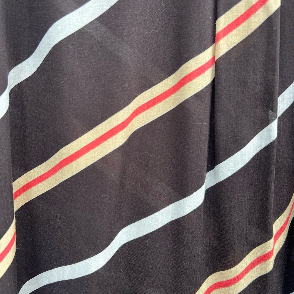 Dotty black striped button up blouse, size M