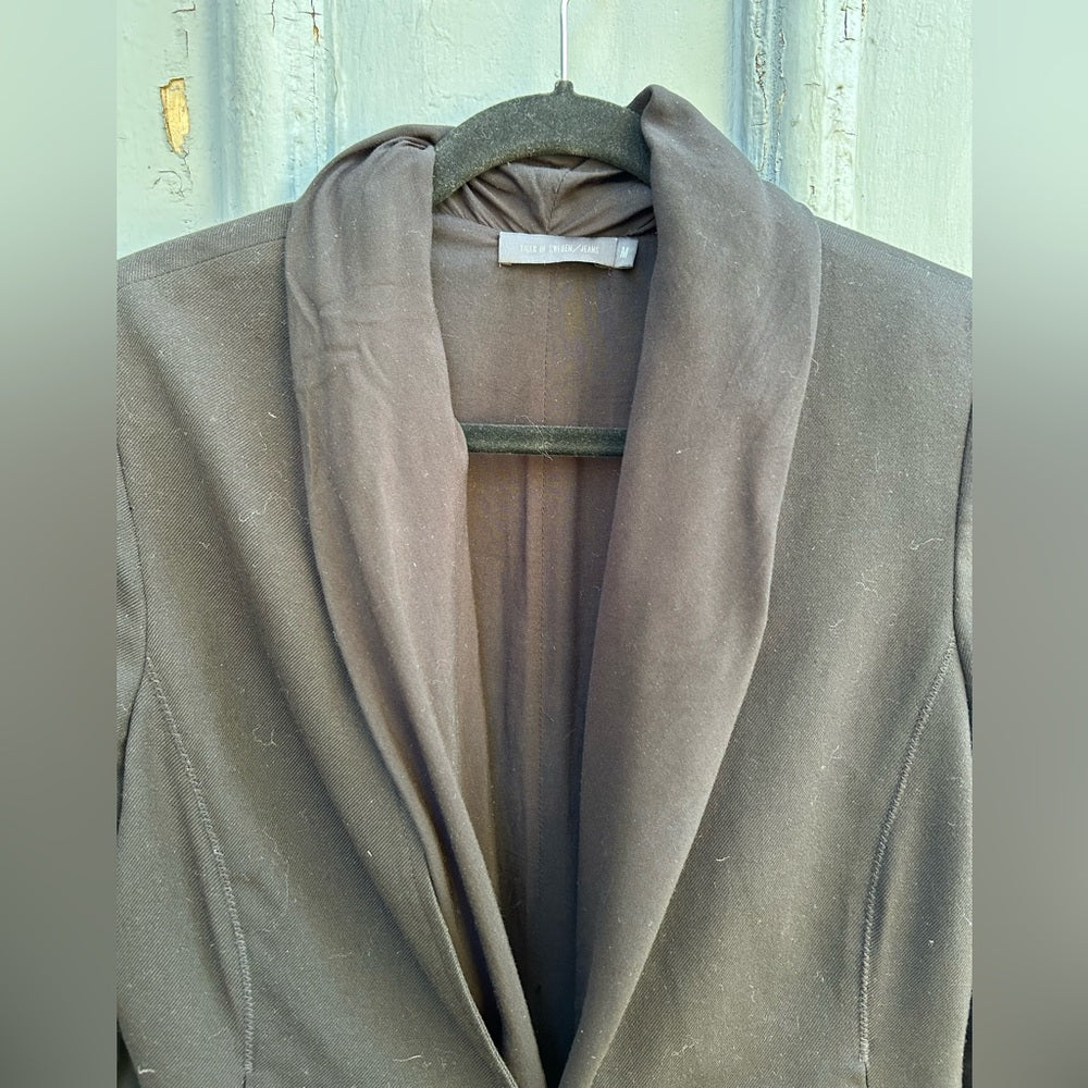 Tiger of Sweden black modern draped scarf  blazer, size M