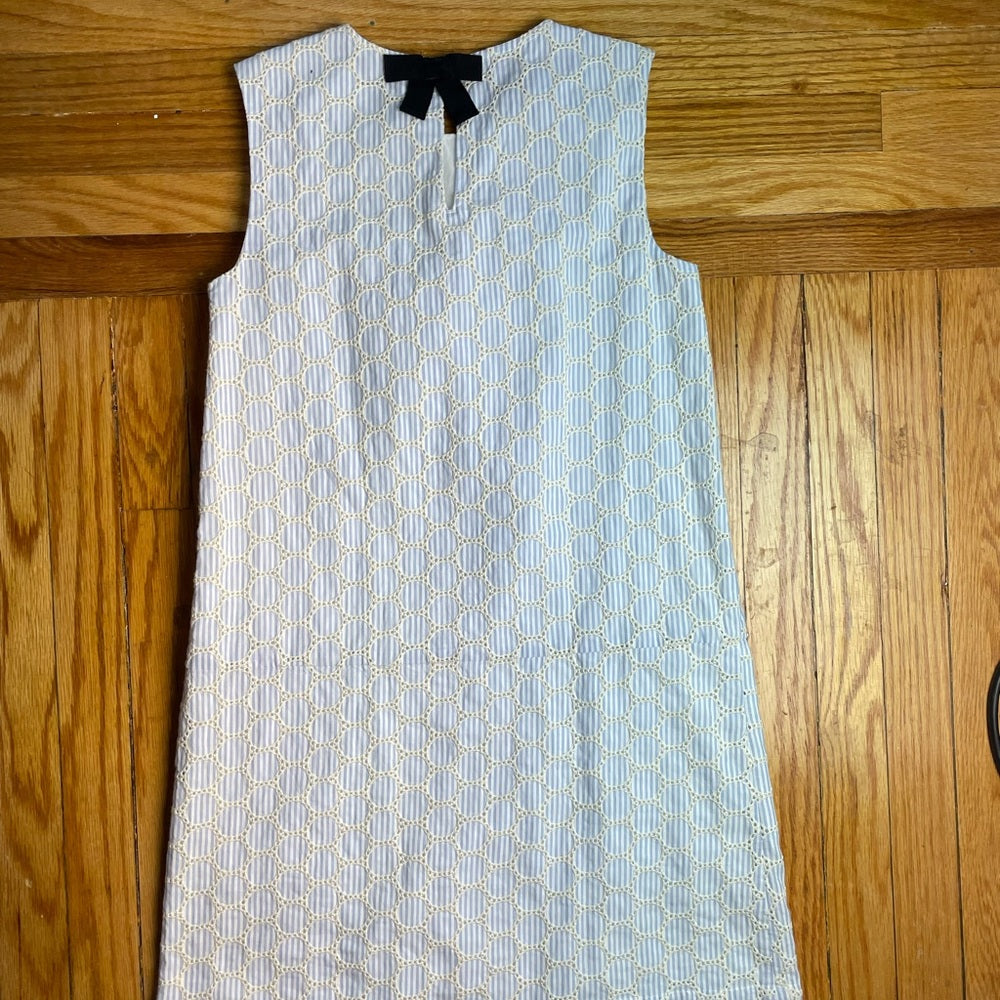 Crewcuts Blue/White Dress & Olive Juice Cardigan, size 12