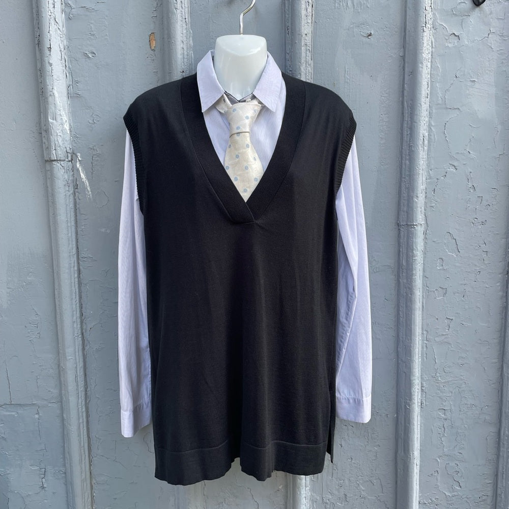 Wolford Black Cotton Silk Sweater Vest, size Small