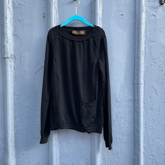 Louis Vuitton Uniformes black wool sweater XS