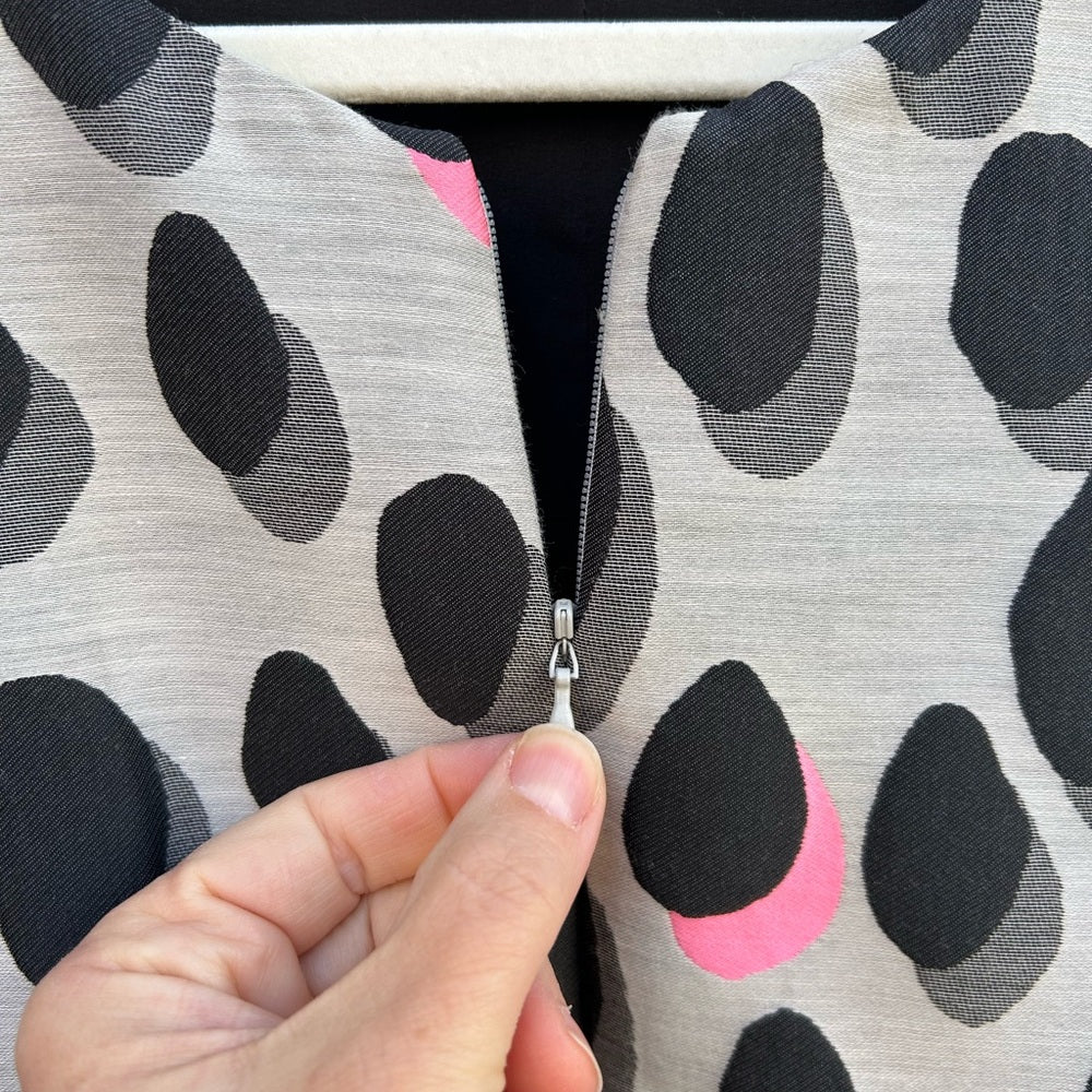 Diane Von Furstenberg New Summer Mini Animal Polka Dot Dress, size 8/10