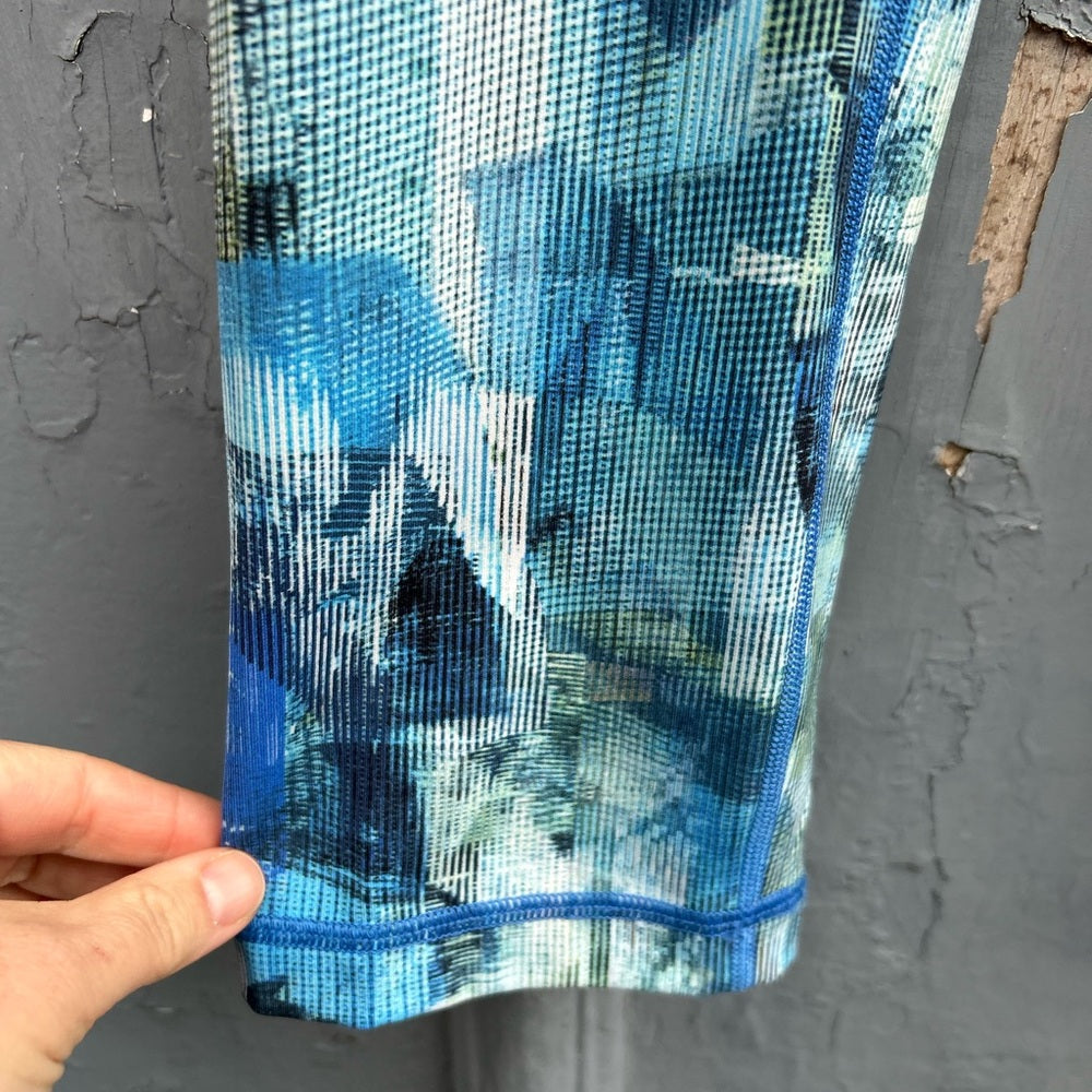 Lululemon Wunder Under Hi-Rise 7/8 Tight 25" Sun Dazed Multi Blue, size 6