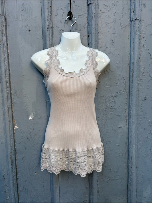 Rosemunde Copenhagen lace tank, size approx M