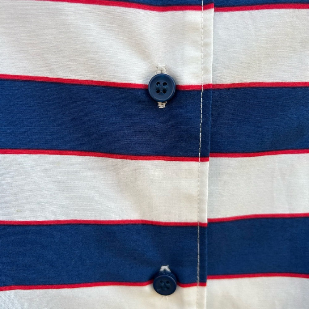 Lacoste Striped Button-down with knit stripe down sides, size 38 (M)