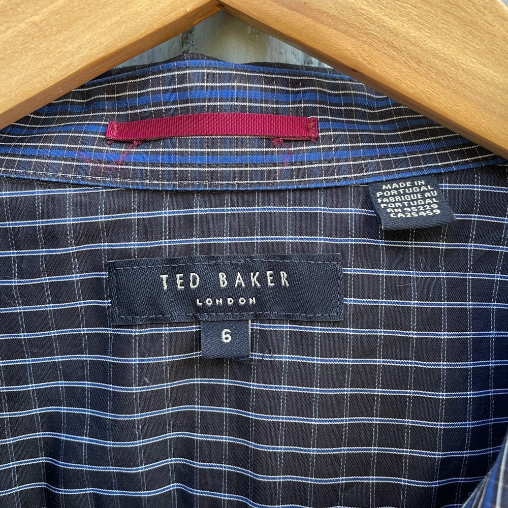 Ted Baker London Blue check collared shirt Ted size 6