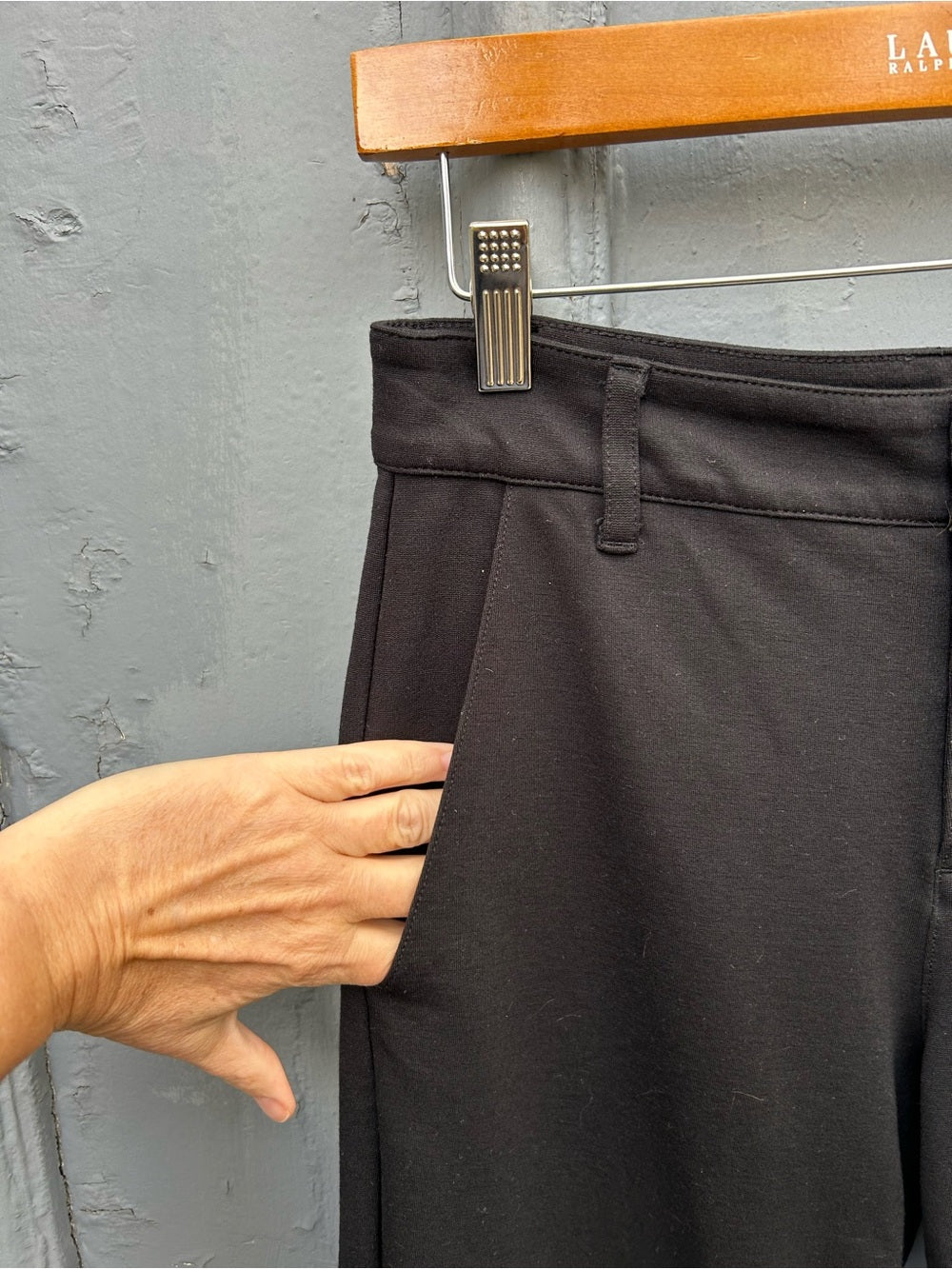 Paige black Stafford Jersey trouser, size 29