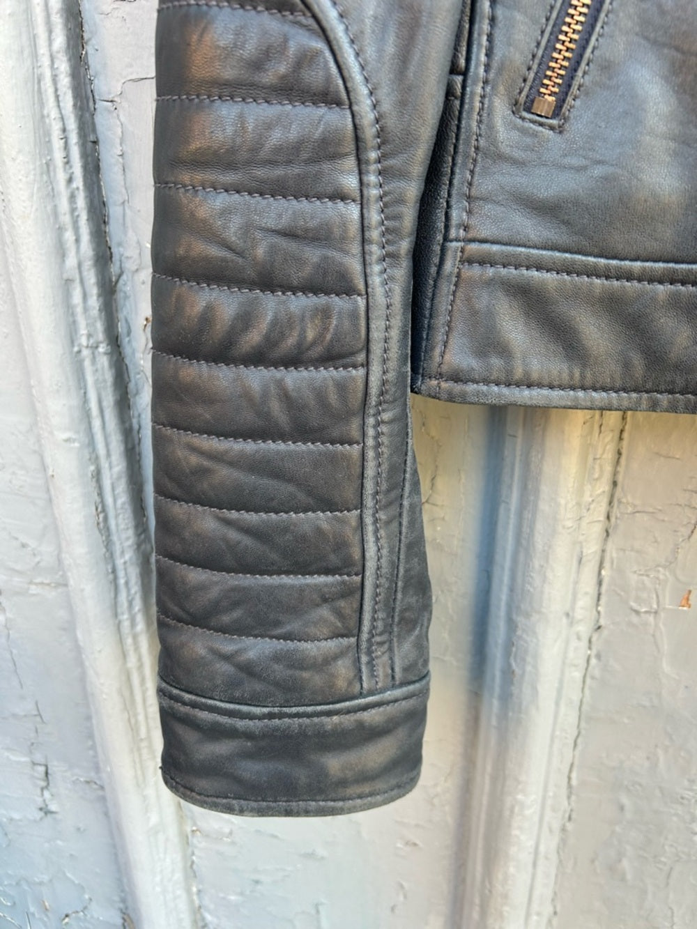 J. Crew Collection Standing Collar Leather Jacket, size 6