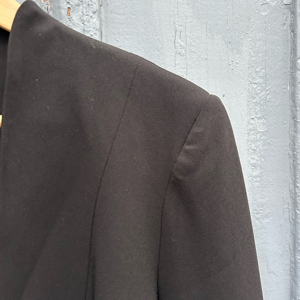 Pink Stitch Black Tie black blazer, size 8