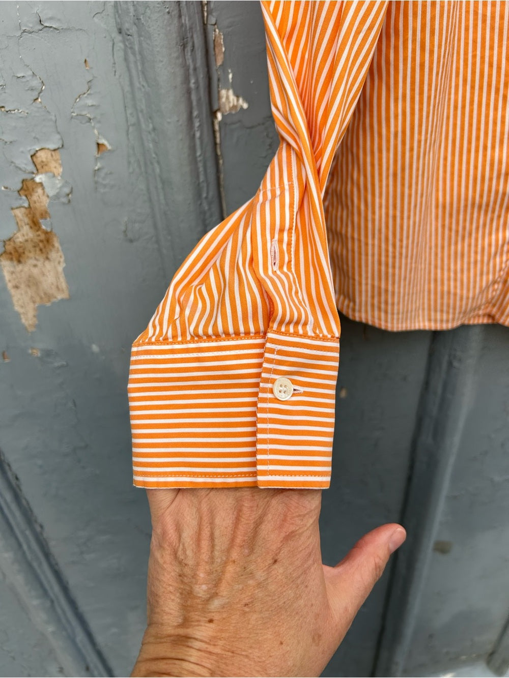 Loro Piana Classic Striped Buttondown, size 46 (they say 10, I say 8)