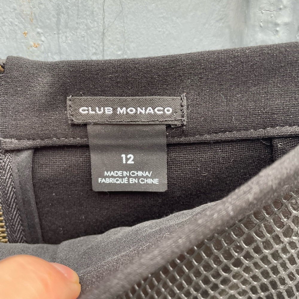 Club Monaco Faux Reptile Black Pencil Skirt, size 12