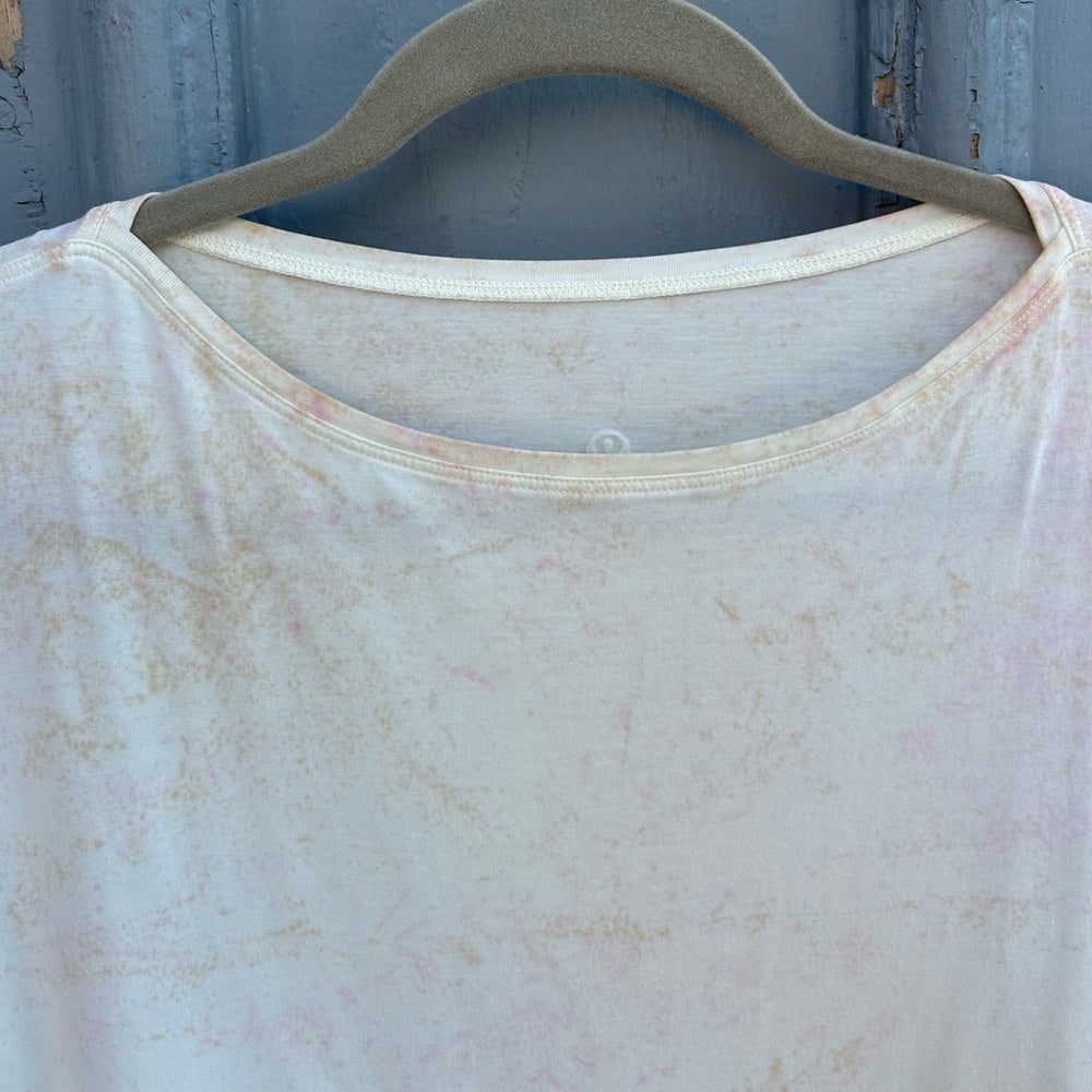 Lululemon Back in Action Long Sleeve Marmoleado TieDye White Opal Cafe, approx 8