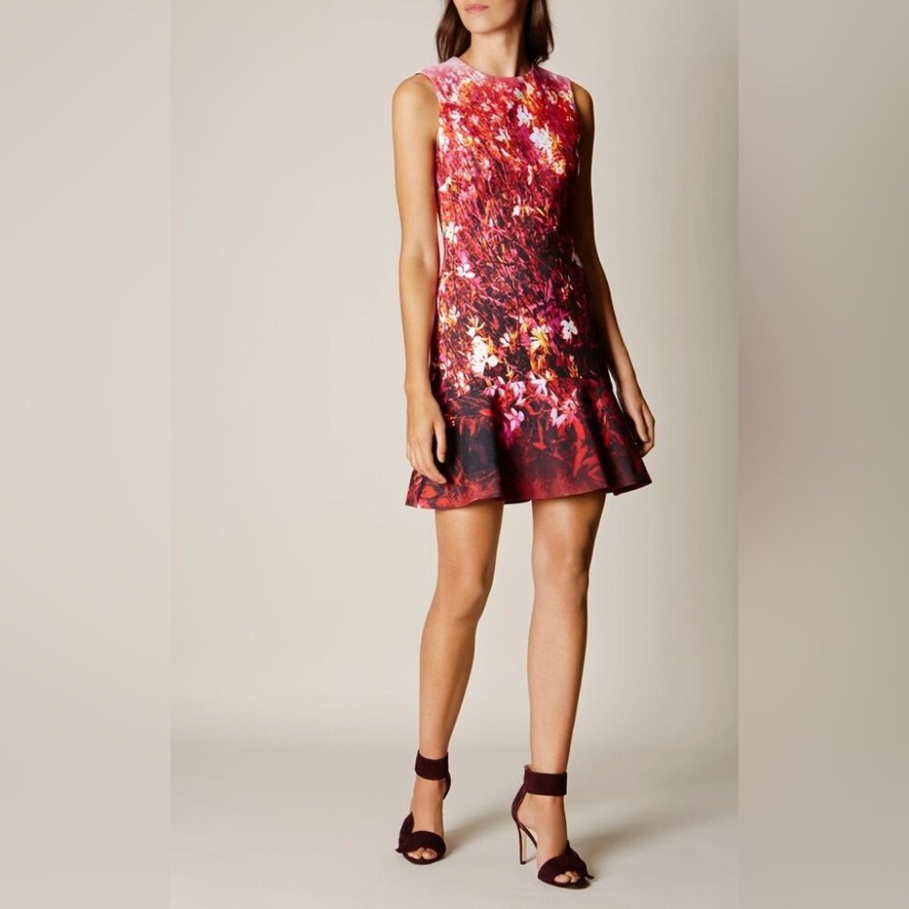 Karen Millen Scuba Floral Dress, size 8