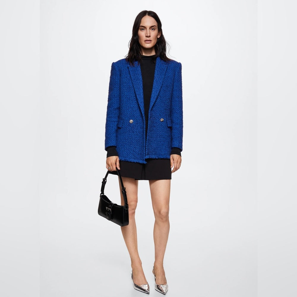 MNG blue Tweed blazer Jacket, size XXL