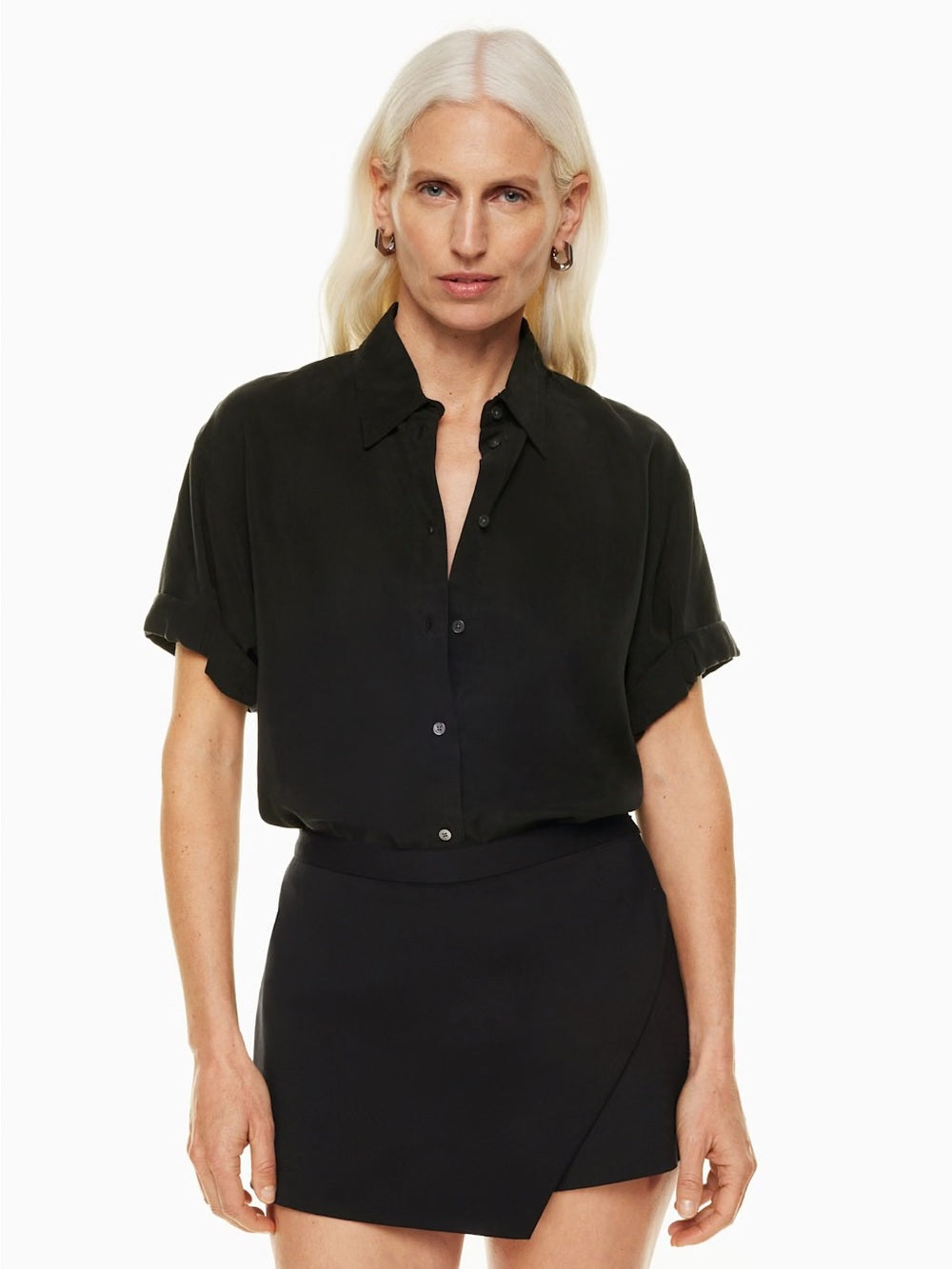 Babaton Black Tencel Hepburn Button down, size XS