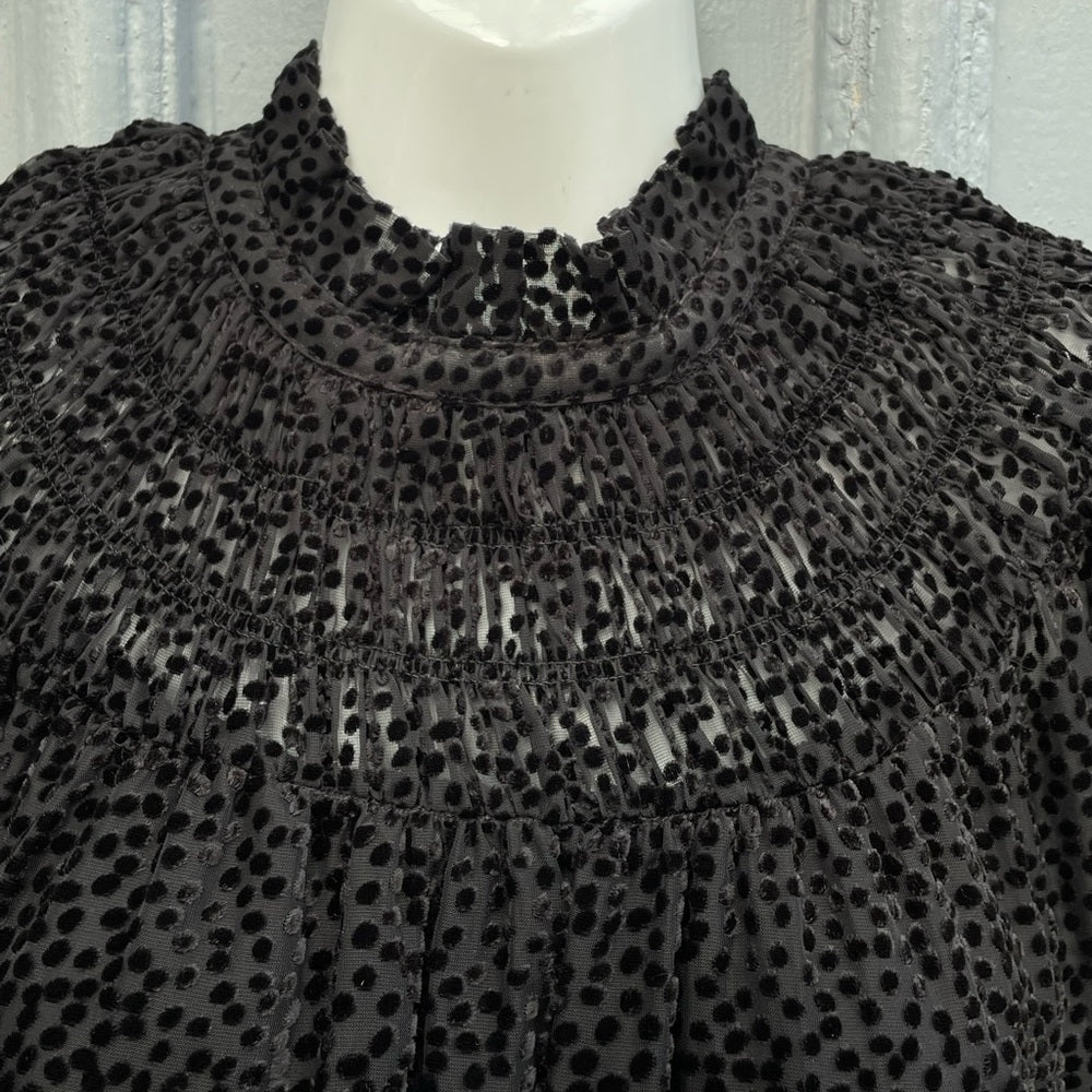 H&M Polka Dot Chiffon Dress with Smocking, size m8