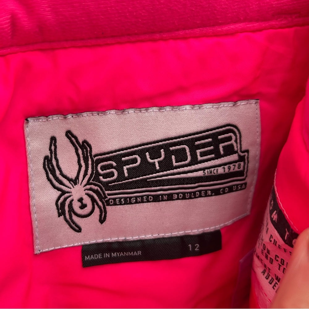 Spyder pink snow pants, size 12Y