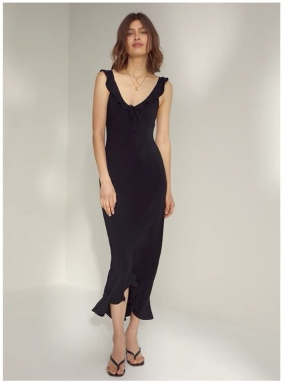 Wilfred Black Donna Ruffle sleeve dress, Small