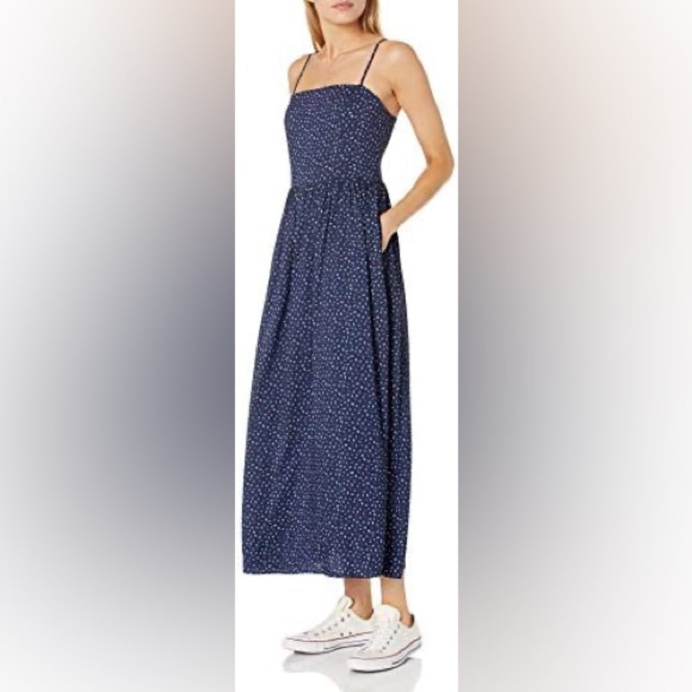 Goodthreads Blue & White Patterned Smocked Dress, size XXL
