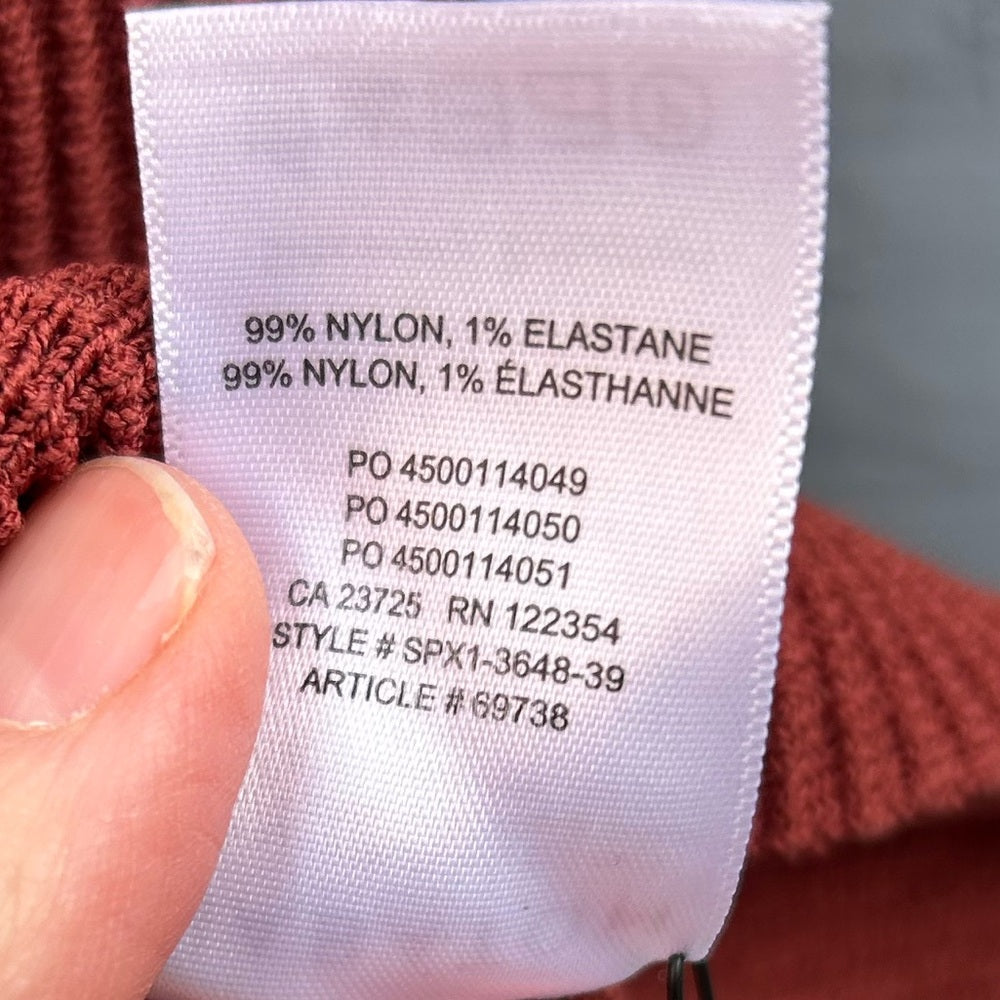 Babaton Rust Red Sculpt Knit Squareneck Tank, size Large