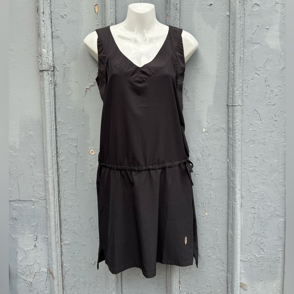 Indygena Burok sleeveless black shift dress, Small