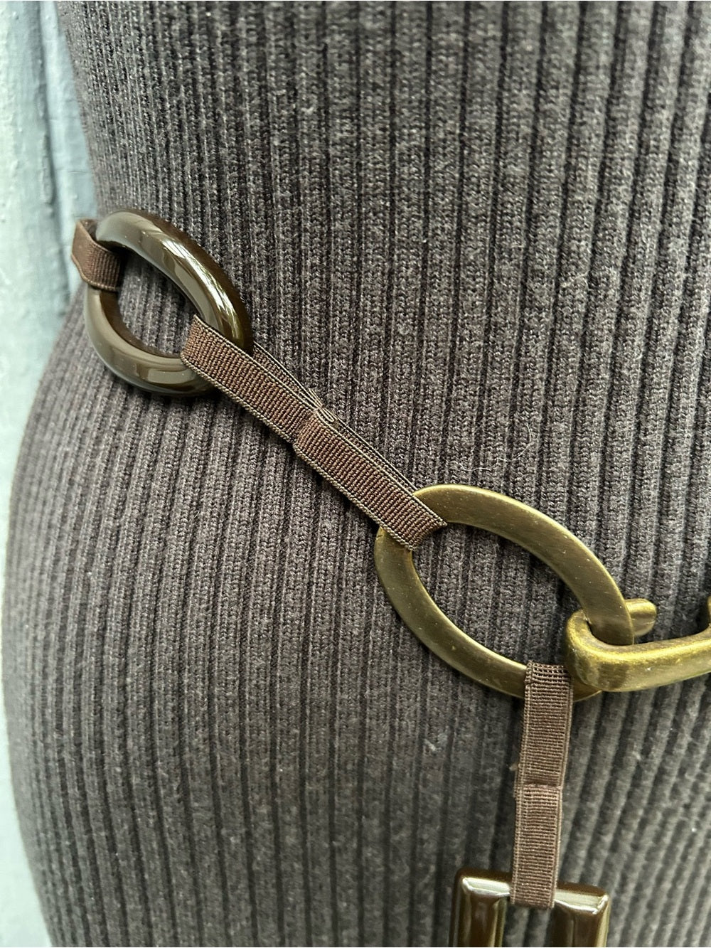 Suzi Roher Leather Chain Belt, OS