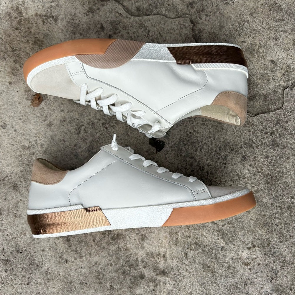 Dolce Vita Zina gold white Leather sneakers, BNWOB, size 10