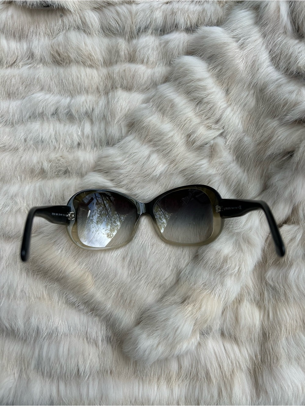 Prada Black Grey Large Gradient Sunglasses