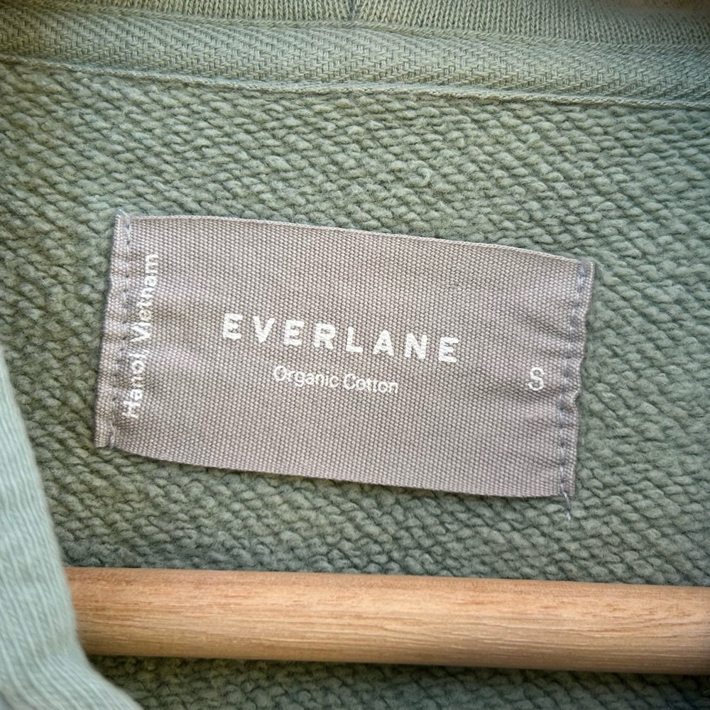 Everlane Seafoam Green The Track Zip Front Crop Hoody, size S