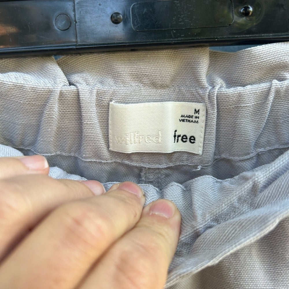 Wilfred Free High Rise Elastic Waist Pull On Linen Shorts, Size Medium