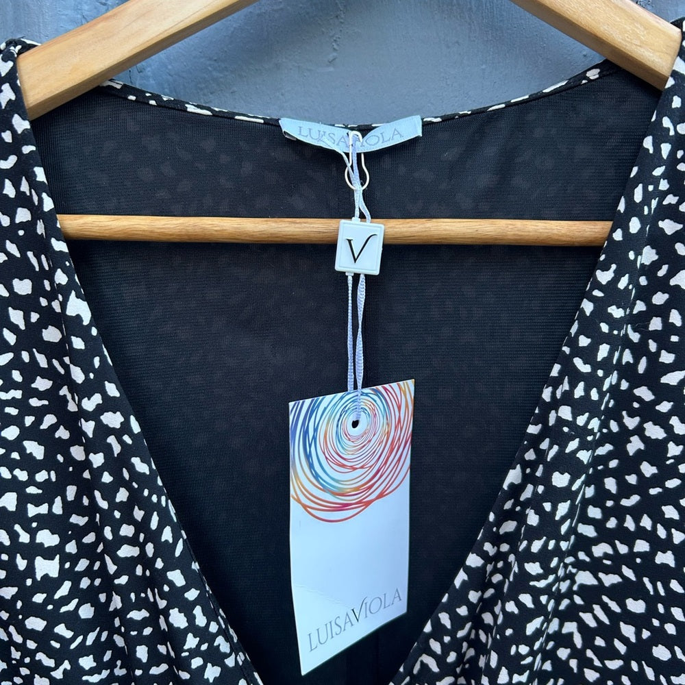 Luisa Viola print wrap front dress, BNWT, size 20