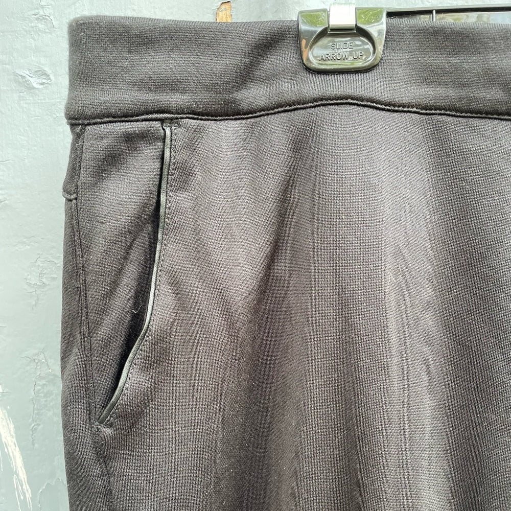 John Varvatos Black Leather trimmed Jogger Pants, size XXL