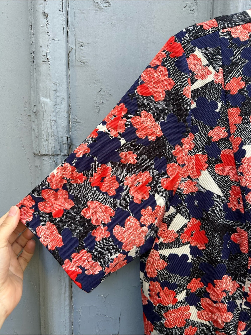 Donna Morgan Fit & Flare Blue red floral dress, size 16