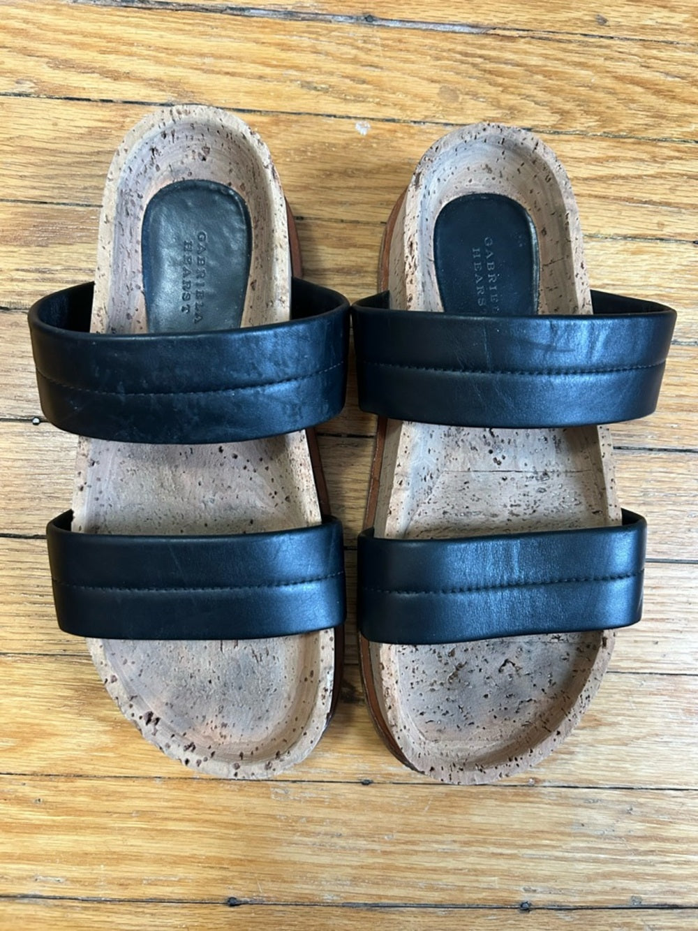 Gabriella Hearst Black Striker Sandals, size 38.5