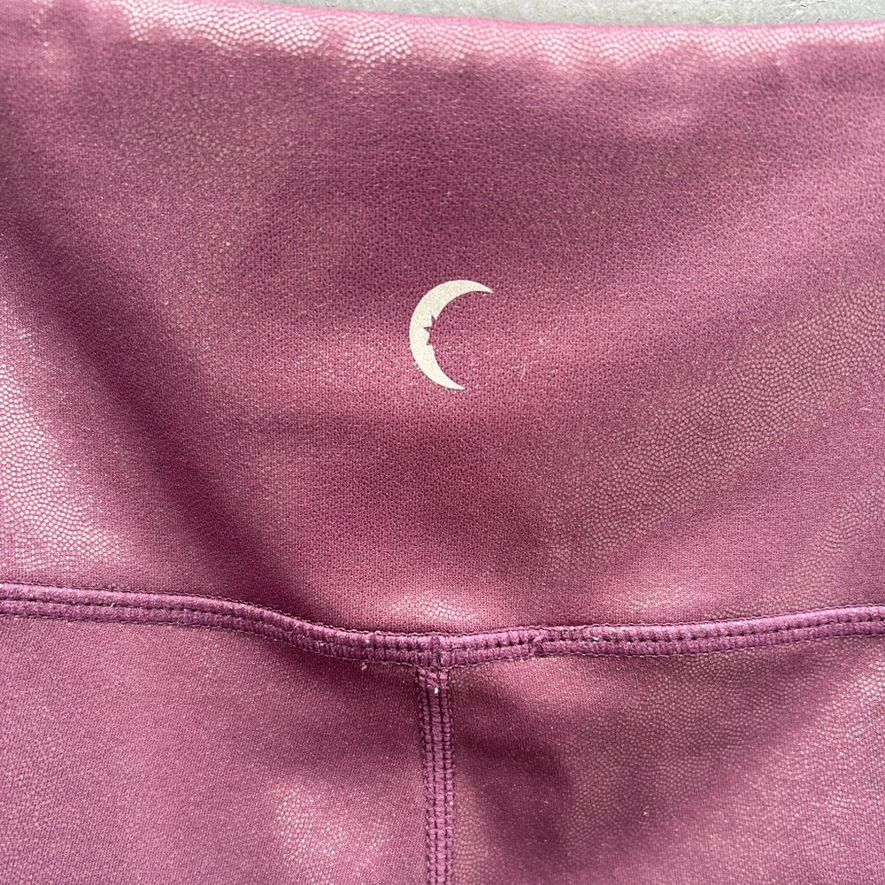 Zyia Plum Metallic Leggings, size 8-10